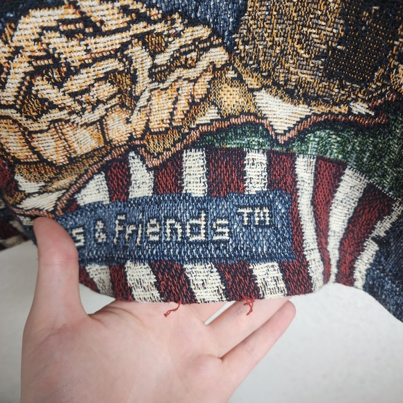 Vintage Sugar Street Weavers Boyds Bears Patriotic Jacket Size L-XL USA Damaged - Picture 11 of 16